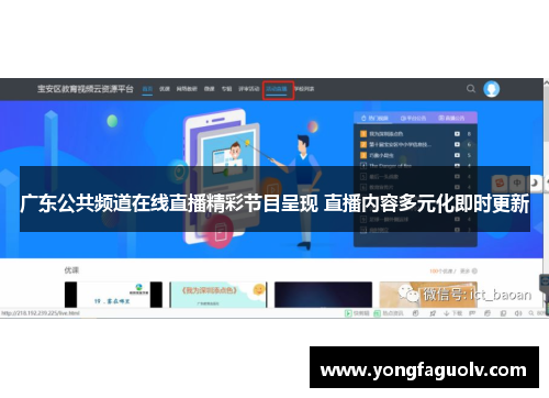 广东公共频道在线直播精彩节目呈现 直播内容多元化即时更新